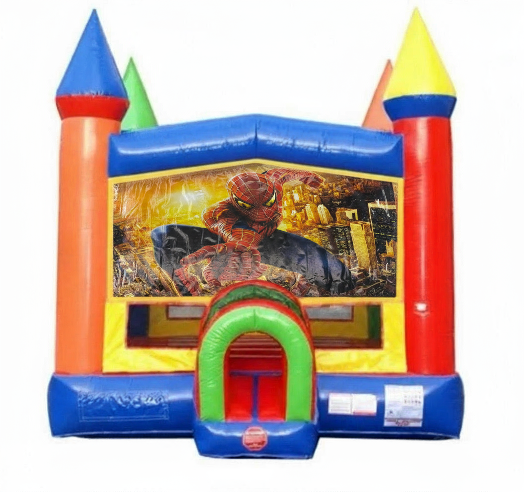Spiderman themed bounce house rental for birthday parties in Miami