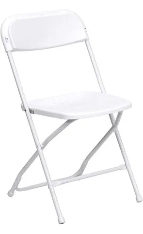 White Folding Chairs view 2